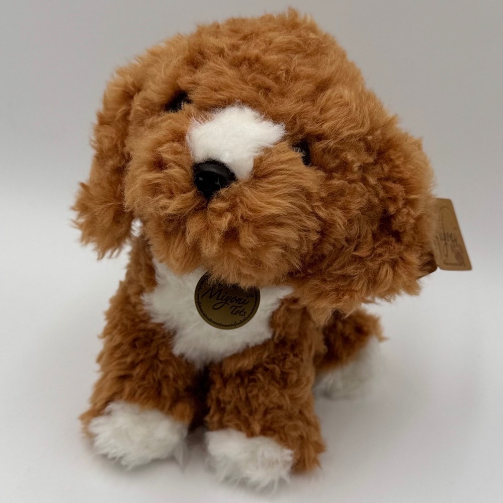 Aurora Miyoni Tots Cockapoo Pup Plush Dog Toy 10" Brown White Realistic 80588